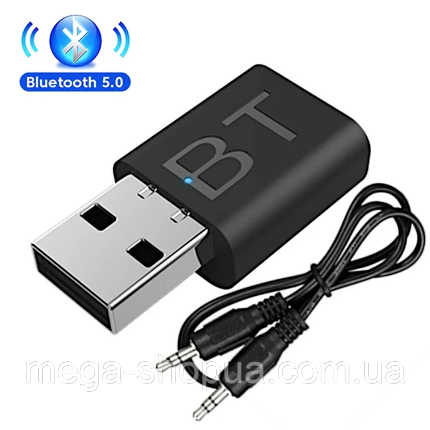 Bluetooth 5.0 адаптер, аудіо приймач та передавач звуку для ПК, ноутбука, USB Bluetooth для комп'ютера CVF76
