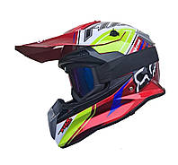 Мото шлем Эндуро Fox Recing red Gloss + очки в комплекте