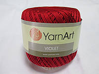 Пряжа нитка для в'язання Violet YarnArt 100% бавовна червоний темний № 5020