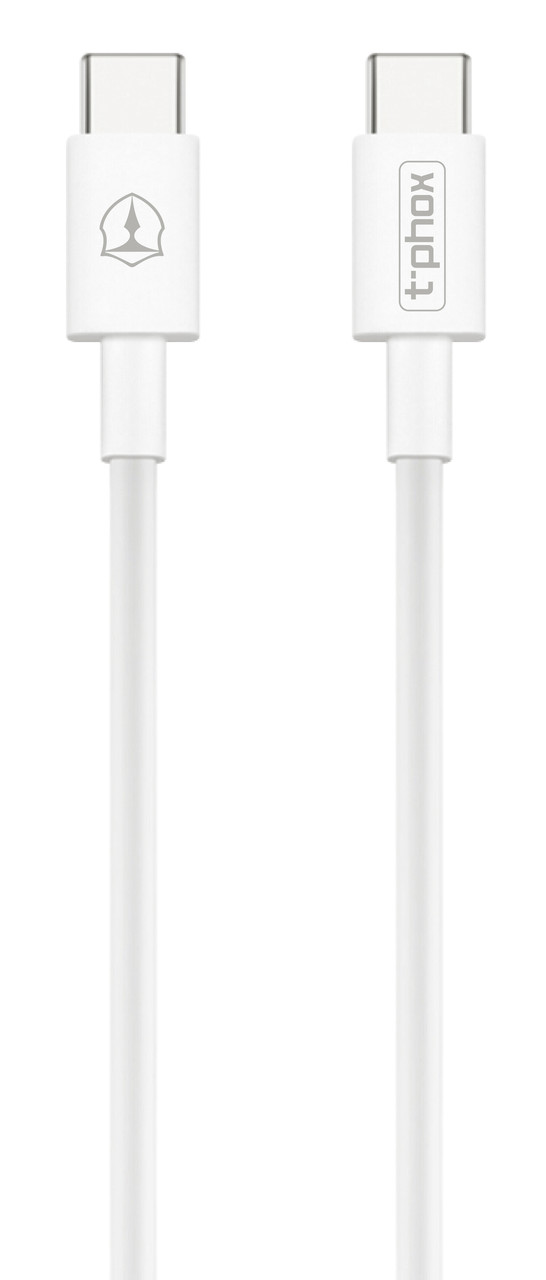 Кабель Type-C - Type-C 3A 60W - 1m (білий) T-PHOX Glary T-CC834