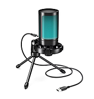 Мікрофон студійний FIFINE AmpliGame RGB USB Gaming Microphone (A2), RGB-підсвітка для запису звуку та стріму