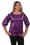 Блузка фіолетова ошатна жіноча воланами та рюшами бл 004, фото 2