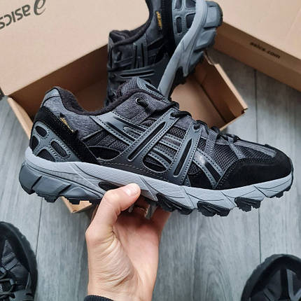 Зимові Чоловічі Кросівки Asics Gel-Sonoma 15-50 Gore-Tex / Асікс Гел-Сонома 15-50 Гор Текс Чорні з Сірим, фото 1