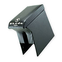 Підлокітник skoda fabia чорний з вишивкою (шкірозамінник) Автокомфорт