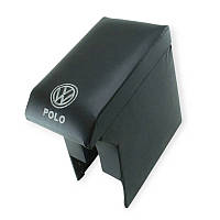 Підлокітник vw polo 2010-> чорний з вишивкою (шкірозамінник) Автокомфорт