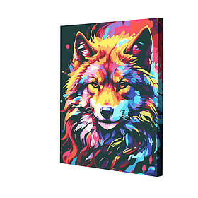 Картина за номерами Riviera Blanca Кольоровий вовк 40x50 см (RB-1154)