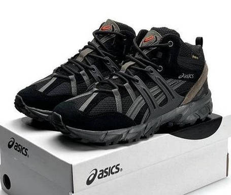 Чоловічі зимові кросівки на хутрі Asics Gel-Sonoma 15-50 Gore-tex Black чорні водонепроникні, фото 1