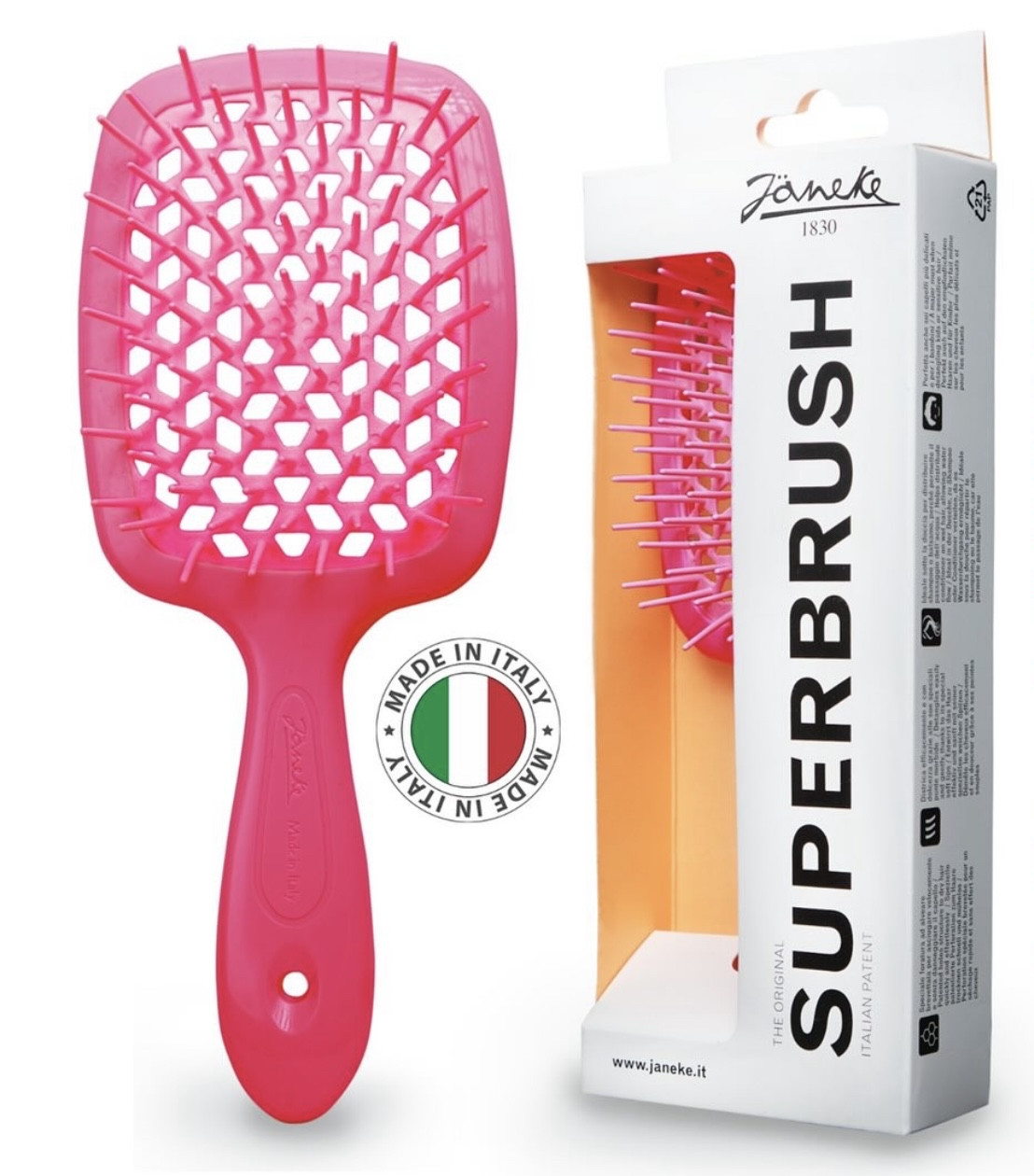 Гребінець для волосся Janeke 1830 Superbrush, малинова
