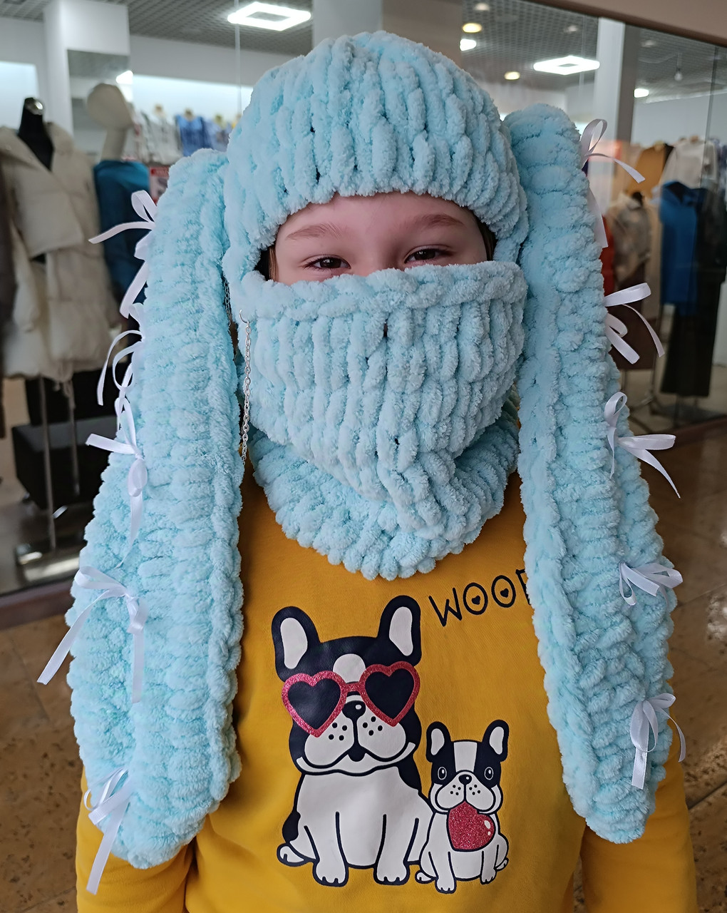 Балаклава дитяча з довгими вушками