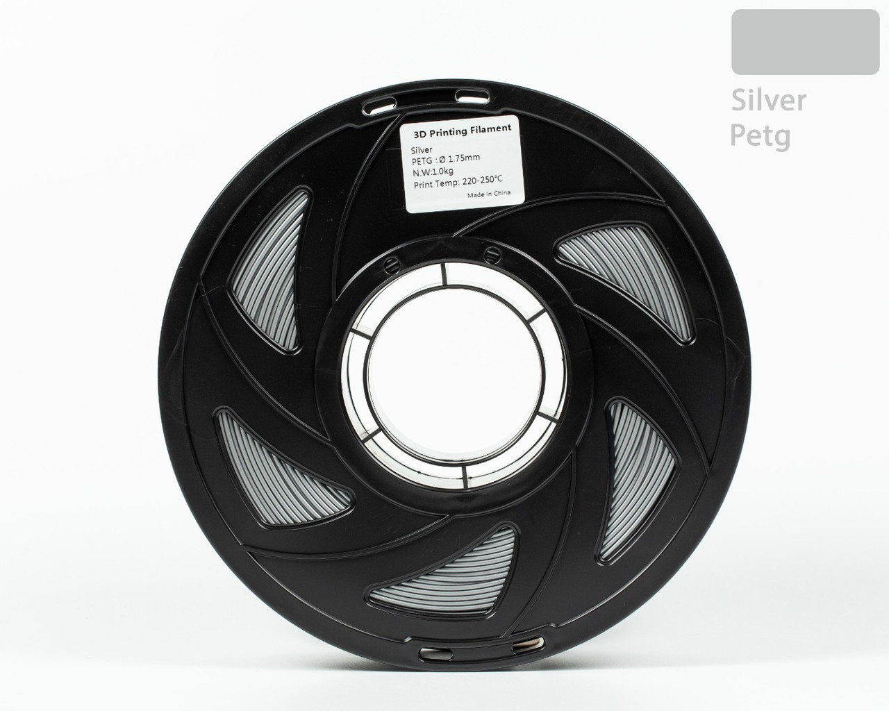 Пластик філамент для 3D-друку UA3D PETG Silver, 1.75мм, 1кг, Сріблястий