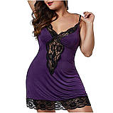 Пеньюар із м’якого бавовняного атласу з мереживом – розміри від S до 9XL – комфортний пеньюар для сну та відпочинку, фото 6