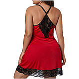 Пеньюар із м’якого бавовняного атласу з мереживом – розміри від S до 9XL – комфортний пеньюар для сну та відпочинку, фото 2