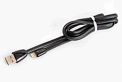 Кабель USB — iPhone 2.0 A 1.0 м "Avantis" каучуковий плоский чорний