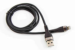 Кабель USB — iPhone 2.4 A 1.0 м "Avantis" антиперелом силіконовий круглий чорний