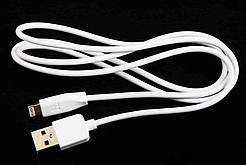 Кабель USB — iPhone 2.4 A 1.0 м "Hoco" X1 силіконовий круглий білий