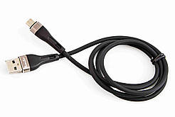 Кабель USB — microUSB 2.4 A 1.0 м "Avantis" анти-перелом силіконовий круглий чорний