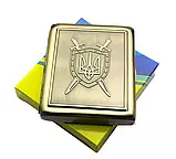 Футляр металевий на 20 сигарет Герб України UA-21, фото 4