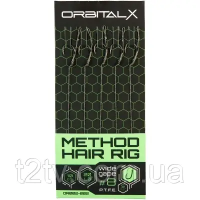 Повідець OrbitalX Method Hair Rig Wide Gape 10 20lb 10cm (5шт/уп) camo (694.00.04)
