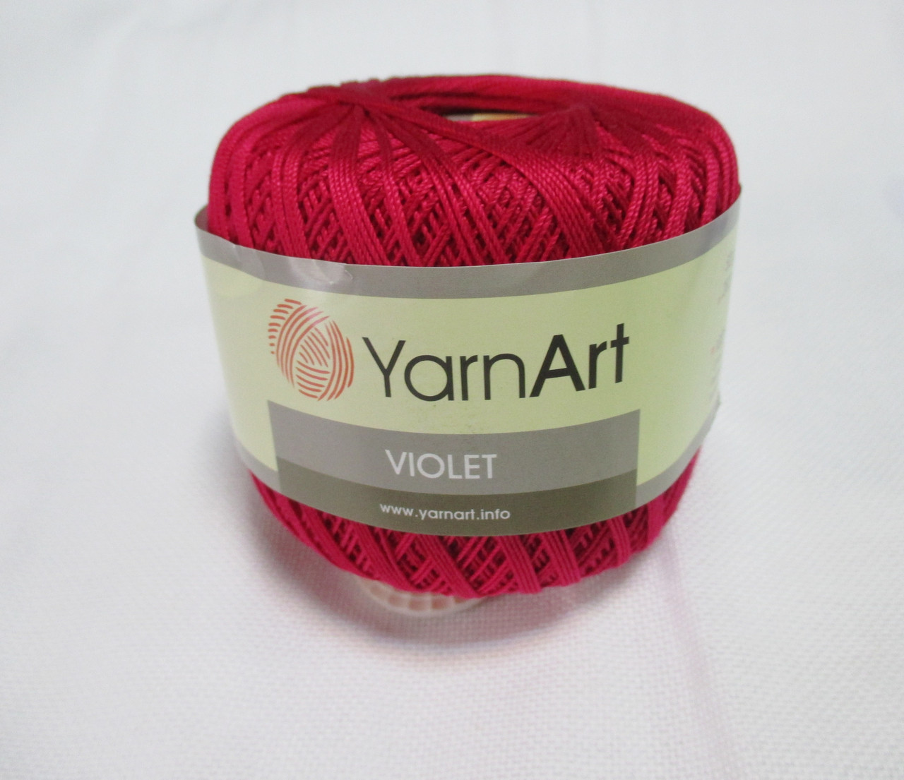 Пряжа нитка для в'язання Violet YarnArt 100% бавовна малиновий № 6358