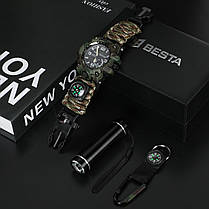 Besta Чоловічий водостійкий спортивний тактичний з компасом годинник Besta Box Military Light подарочный, фото 2
