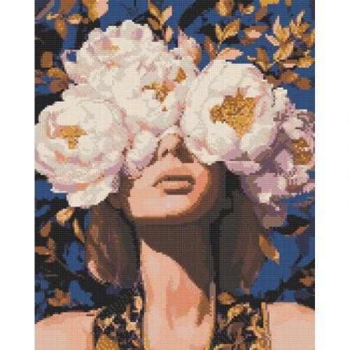 Алмазна мозаїка "Дівчина у квітах"" 40х50 см [tsi253031-TSI], фото 1