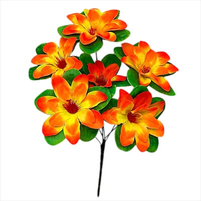 Штучні квіти букет клематис із зеленою підставкою, 34см, фото 1