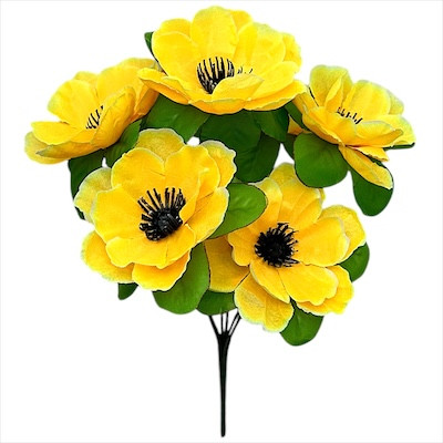 Штучні квіти букет анемони на Великдень із зеленою підставкою, 35см, фото 1