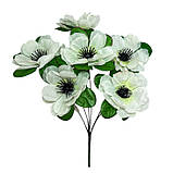 Штучні квіти букет анемони на Великдень із зеленою підставкою, 35см, фото 2