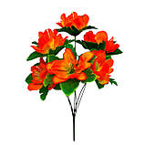 Штучні квіти букет азалія із зеленою підставкою, 36см, фото 2