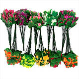 Штучні квіти букет азалія із зеленою підставкою, 36см, фото 3