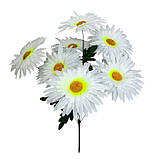 Штучна квіті букет ромашки білі ворсиста тичинка, 46 см, фото 2