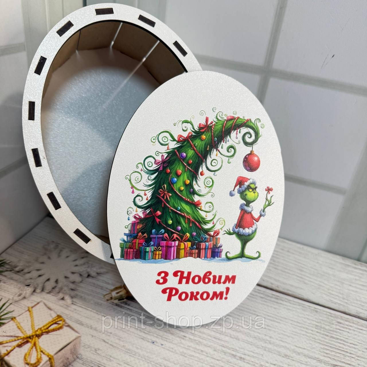 Новорічний подарунок-цукерниця Бокс "Грінч" для подарунка Розмір: 16*12*7 см ціна за шт