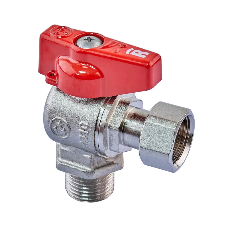 Кран кульовий Roho R116-050 -1/2"х1/2" ВЗ кутовий Н/Г, ручка "метелик" червона (RO0235)