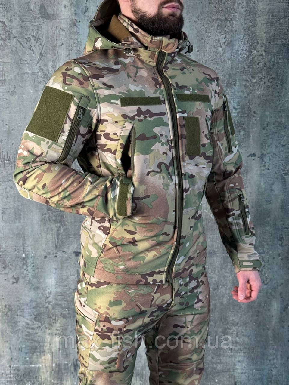 Куртка Energy на флісі мультикам софтшелл SoftShell знімний капюшон розмір М, фото 1