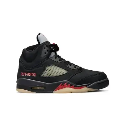 Зимові Кроссовки Nike Air Jordan 5 Retro Gore-Tex Black / Найк Аїр Джордан 5 Ретро Гор Текс Чорні з Червоним, фото 1
