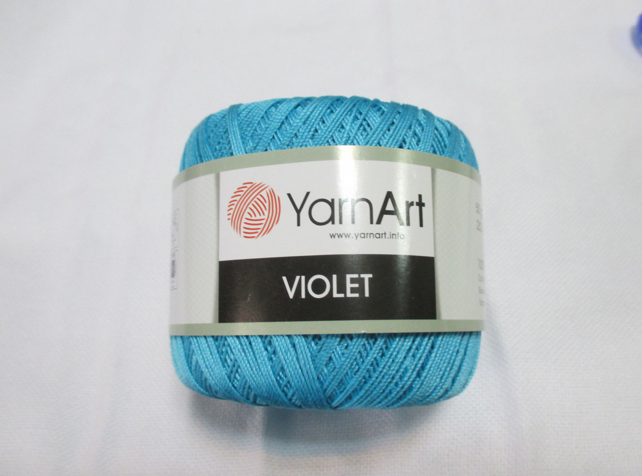 Пряжа  нитка для в'язання Violet YarnArt 100% бавовна бірюза №0008