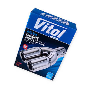 Насадка на глушник чорний глянець d 64мм l 203мм зовнішн 135х76мм VITOL, фото 3