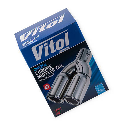 Насадка на глушник чорний глянець d 64мм l 229мм зовн. 76х2мм VITOL, фото 3