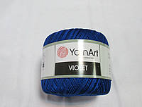 Пряжа нитки для вязания хлопковые Виолет Ярнарт Violet YarnArt 100% бавовна синій № 4915