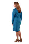 Плаття жіноче блакитне трикотажне, тепле з довгим рукавом, 159-1, фото 2