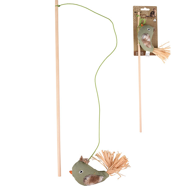 Flamingo Natura Delight Bird ФЛАМІНГО ПТАХ вудка дражнилка з котячою м’ятою іграшка для котів