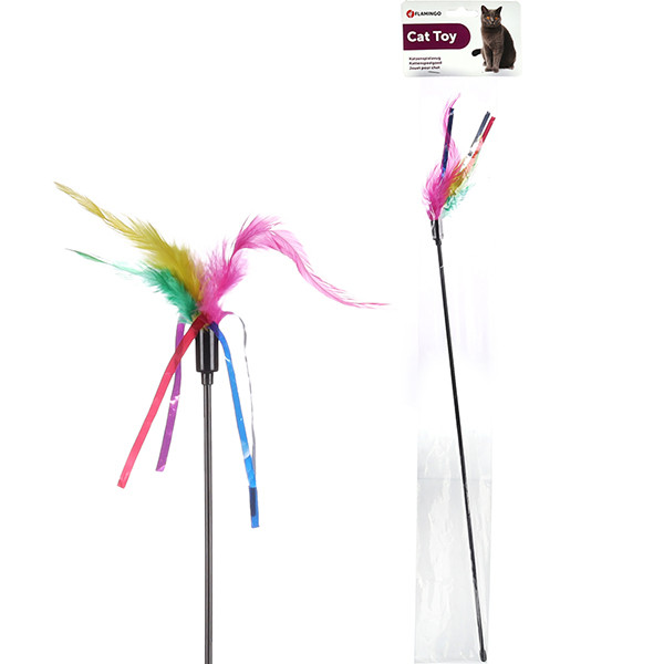 Flamingo Teaser Feathers ФЛАМІНГО ДРАЖНИЛКА з кольоровим пір’ям, іграшка для котів