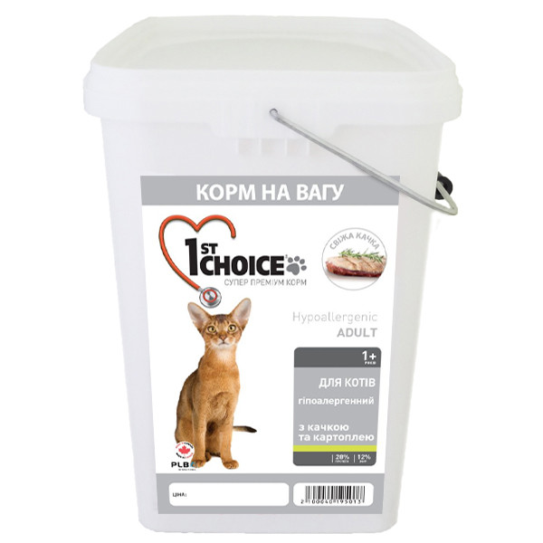 1st Choice Adult Hypoallergenic ФЕСТ ЧОЙС ГІПОАЛЕРГЕННИЙ КАЧКА БАТАТ беззерновий сухий суперпреміум корм для котів