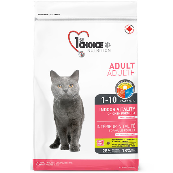 1st Choice Adult Indoor Vitality Chicken ФЕСТ ЧОЙС КУРКА ВІТАЛІТІ сухий суперпреміум корм для котів, 10 кг