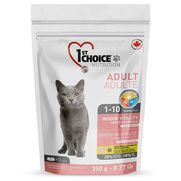 Сухий суперпреміум корм для котів 1st Choice Adult Indoor Vitality Chicken ФЕСТ ЧОЙС КУРКА ВІТАЛІТІ , на вагу 1000 г