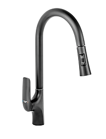 Змішувач для кухні з висувним виливом MONE Deluxe HILARY 7389389B Black