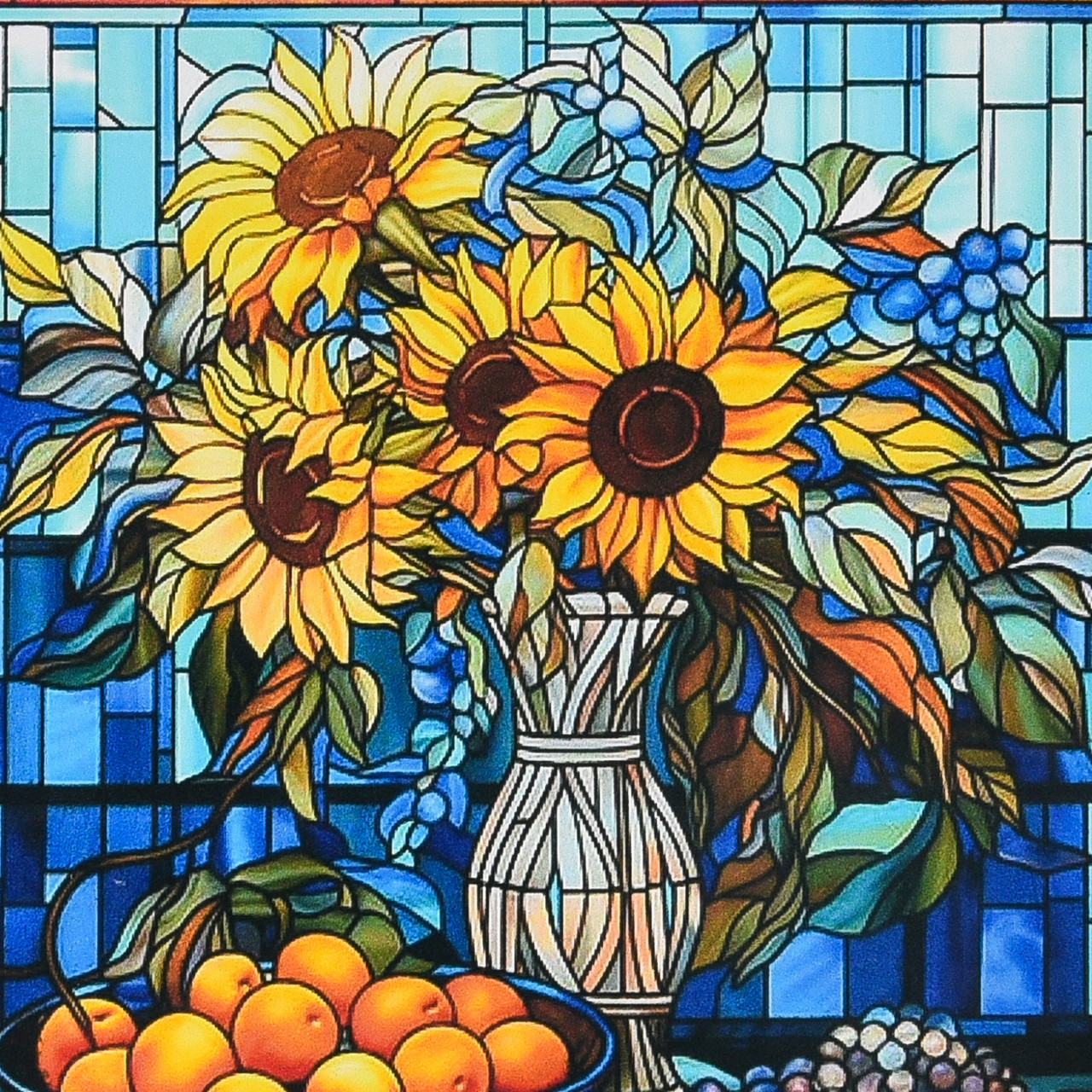 Алмазна мозаїка Вітраж DEEX16294 Сонце у вазі 30х30см. Strateg, на підрамнику