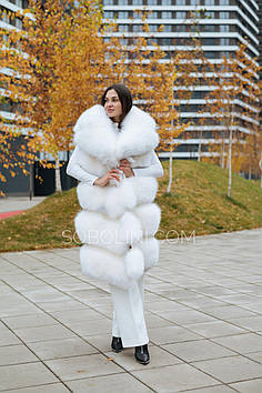 Жилет довгий з хутра полярної лисиці