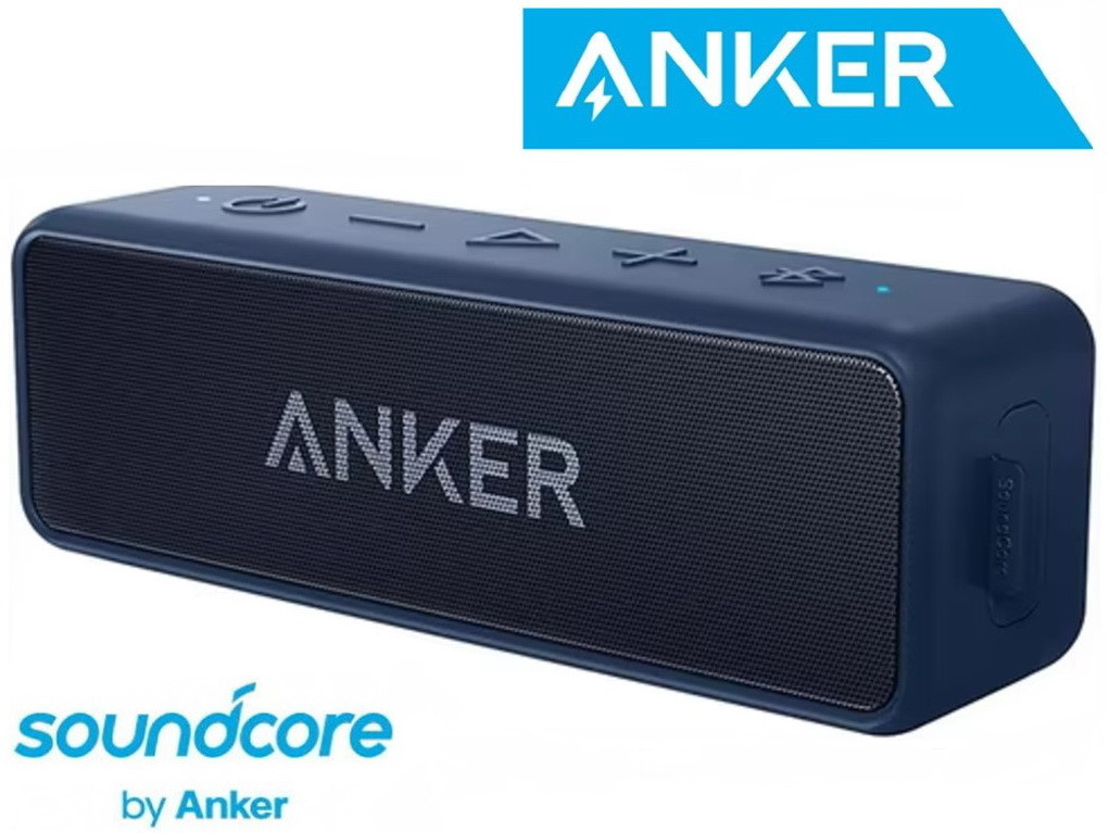 Колонка ANKER SOUNDCORE 2 (12W, BT5.0, IPX7, 5200mAh, AUX, 24 часа), Dark blue