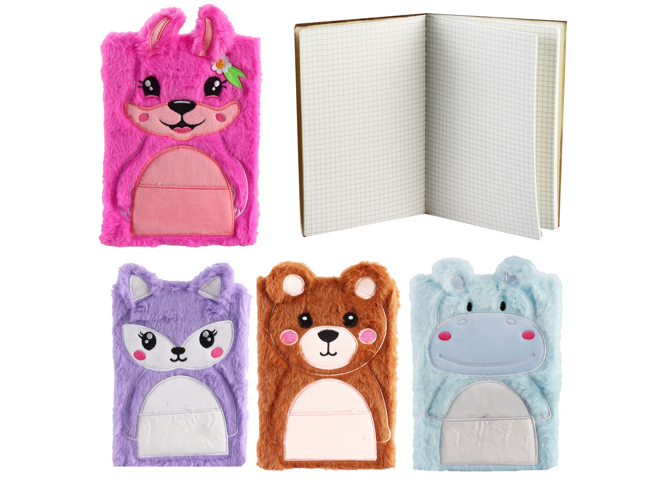 Блокнот пухнастий "Animals" лінійка P80 70g mix, 1 шт./етик., фото 1